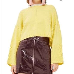 TOPSHOP Yellow Wide Sleeve Crop Sweater 💛